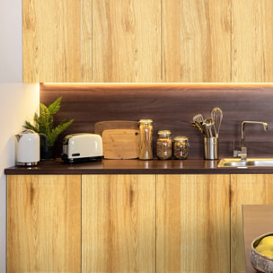 Rouleau revêtement adhésif vinyle au mètre - Sticker lavable Cuisine Meuble Armoire Porte - BOIS DE VARSOVIE