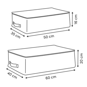 Lot de 2 housses de rangement imprimées Florea