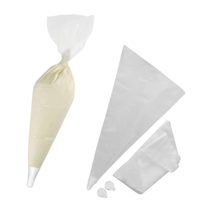 Ensemble de 40 poches à douille jetables et 6 embouts plastique réemployables 32 cm Zenker Smart Pastry