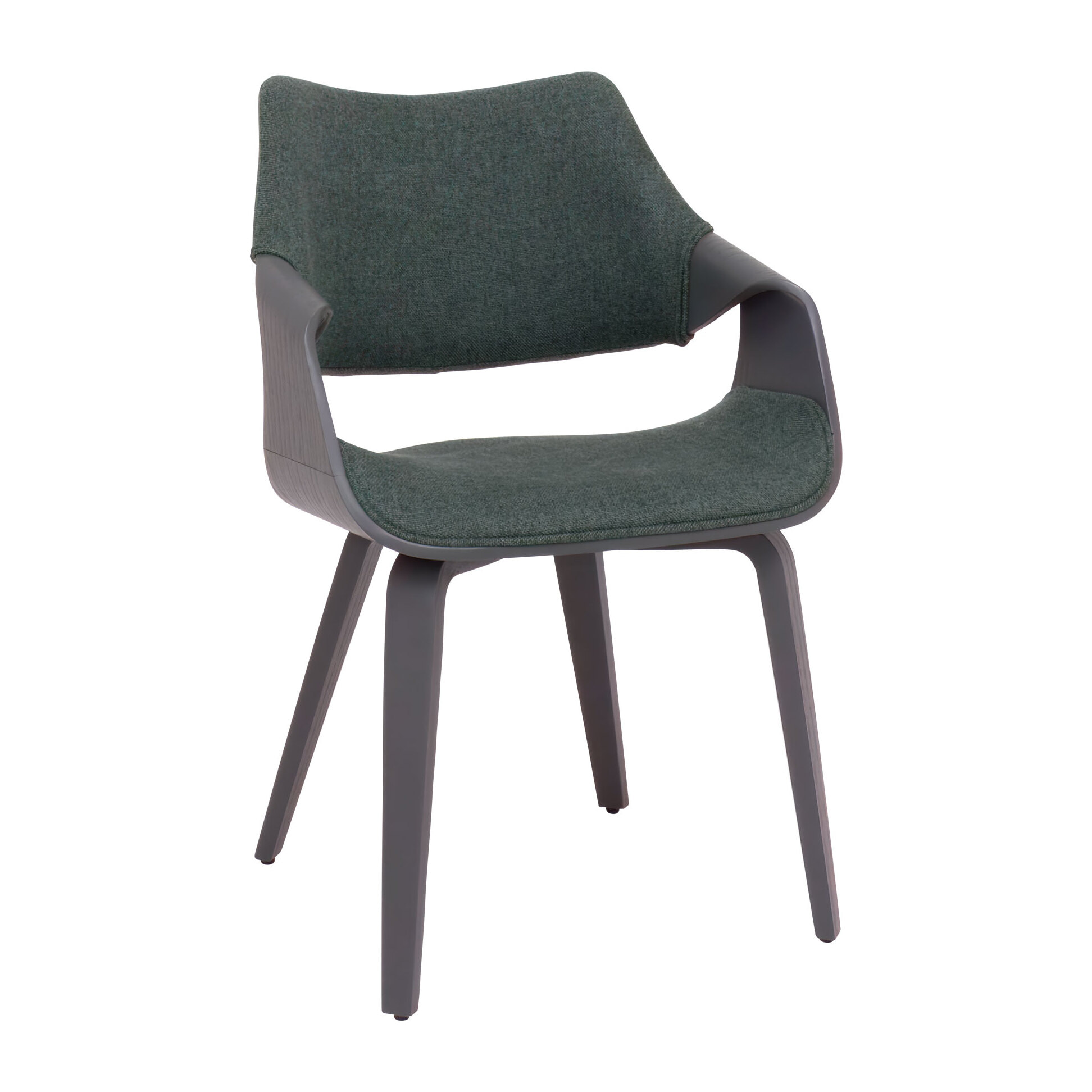 Austria - Poltroncina Sedia Imbottita 51x82x43 cm in legno Plywood e Tessuto Verde Salvia