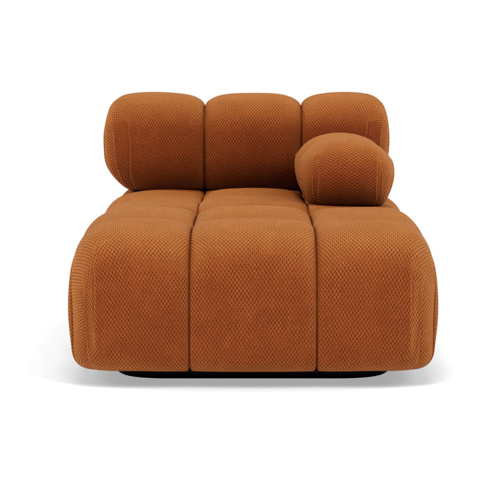 Ruby - module d'assise méridienne droite en velours texturé - Terracotta