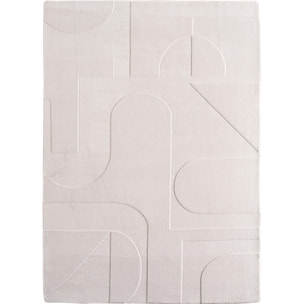 LENNY - Tapis de salon creme au design artistique