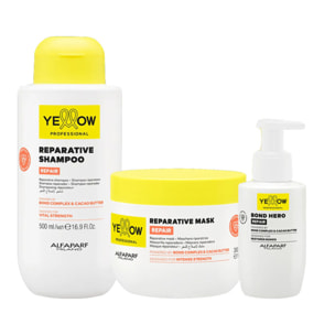 ALFAPARF Yellow Kit Repair Reparative Shampoo 500ml + Mask 300ml + Bond Hero 100ml
