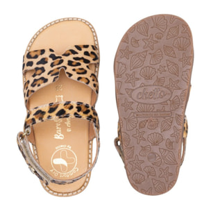 SANDALIA BAREFOOT PIEL CHETTO PALA ANIMAL PRINT
