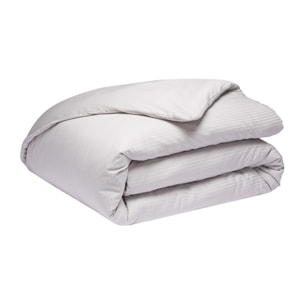 Housse de couette unie en satin de coton, GRAND HOTEL, Gris Argent