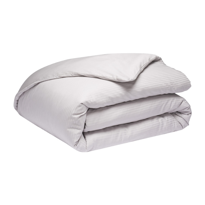 Housse de couette unie en satin de coton, GRAND HOTEL, Gris Argent