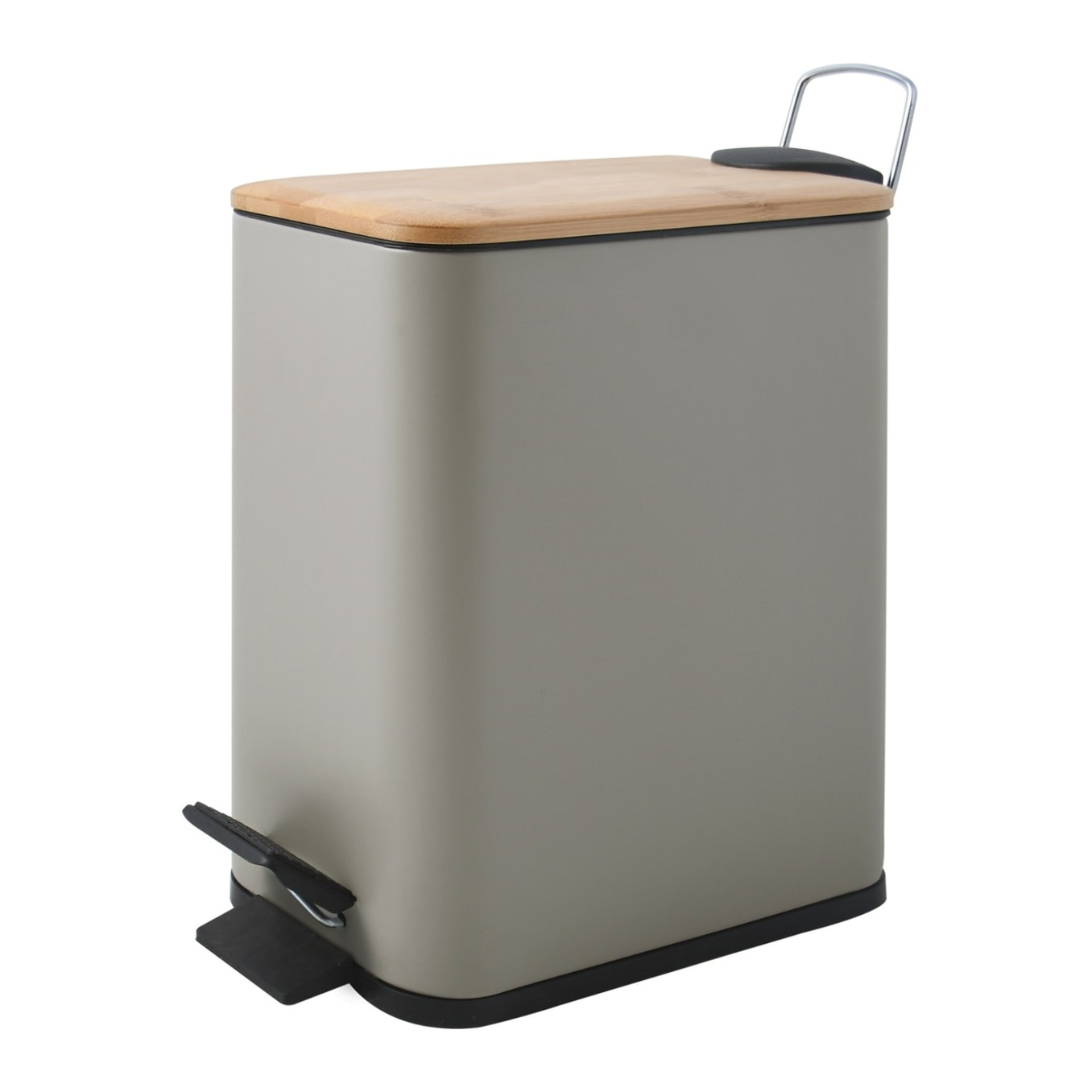 Cubo de basura con pedal ERIK de 5L en color Topo - 14x28x29cm