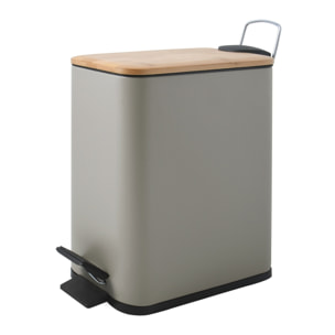 Cubo de basura con pedal ERIK de 5L en color Topo - 14x28x29cm