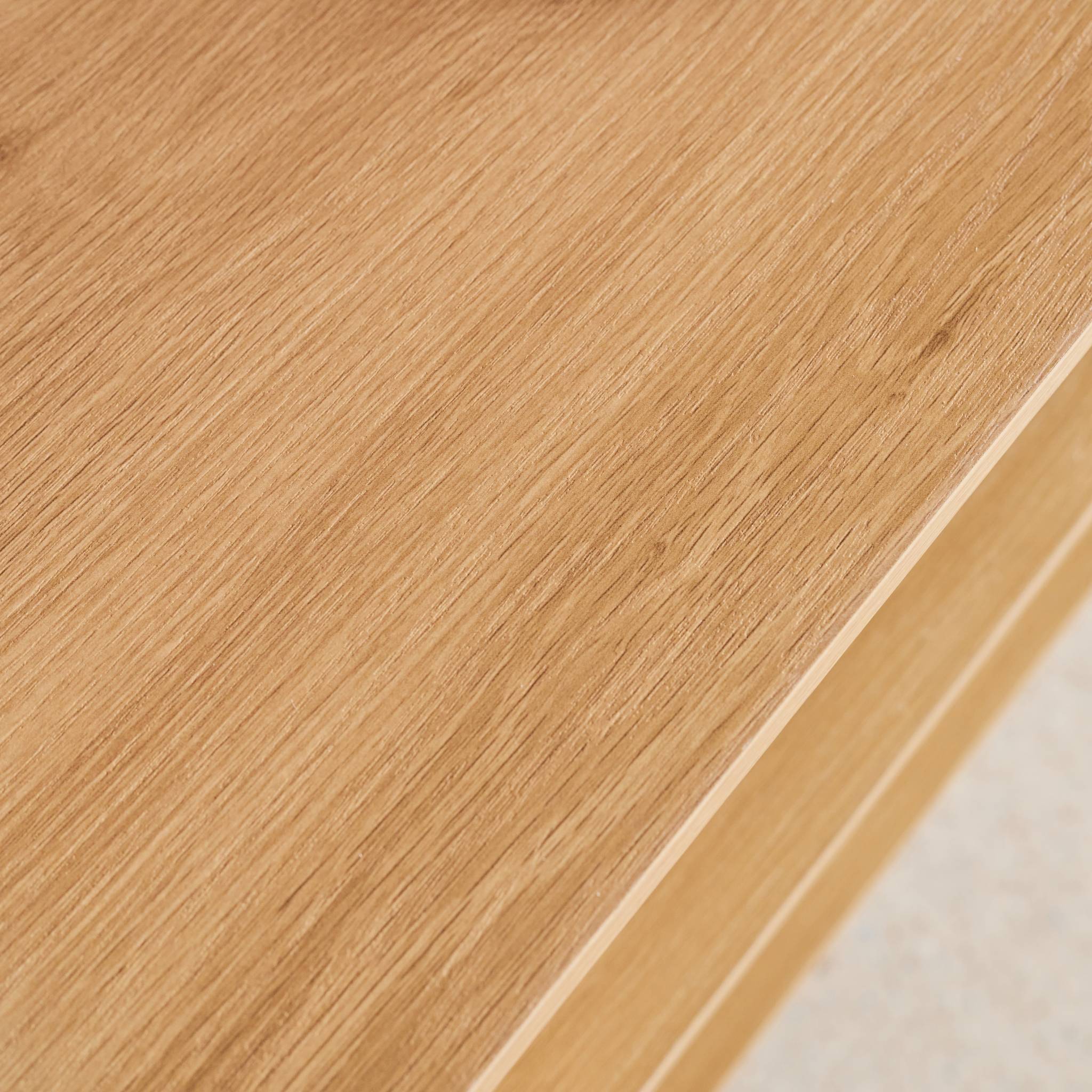 Meuble TV décor bois et cannage 2 portes teinte naturelle 140 x 40 x 60 cm - Judith