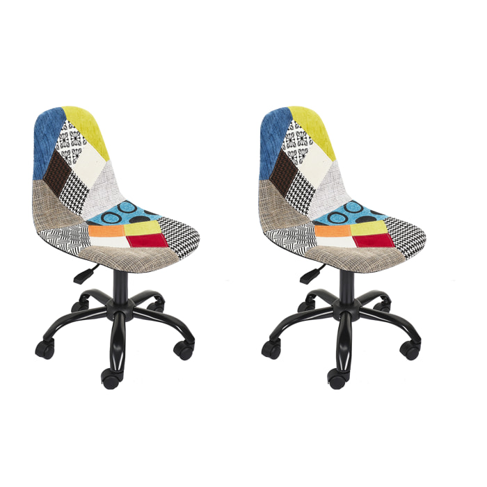 Chaise De Bureau Patchwork - Lot De 2
