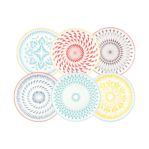 Lot de 6 grandes assiettes, KYOTO