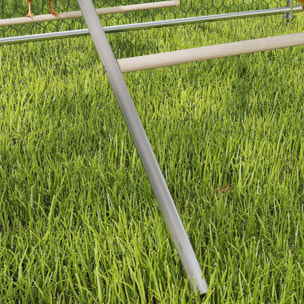 Perchoir balançoire pour poule - aire de jeu chicken activity - 150 x 82 x 110 cm - acier chromé bois verni