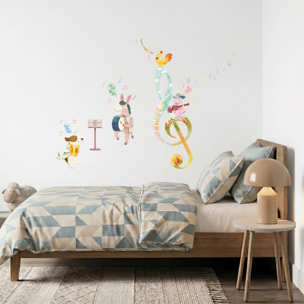 Stickers Muraux décoration adhésifs animaux musiciens d'un conte de fées
