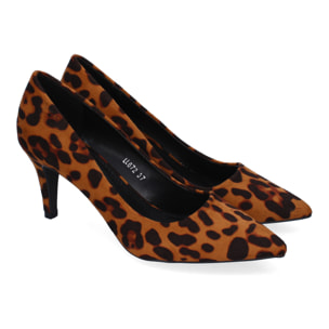 Zapato de Salón con Tacón de Mujer, Estampado Animal Print