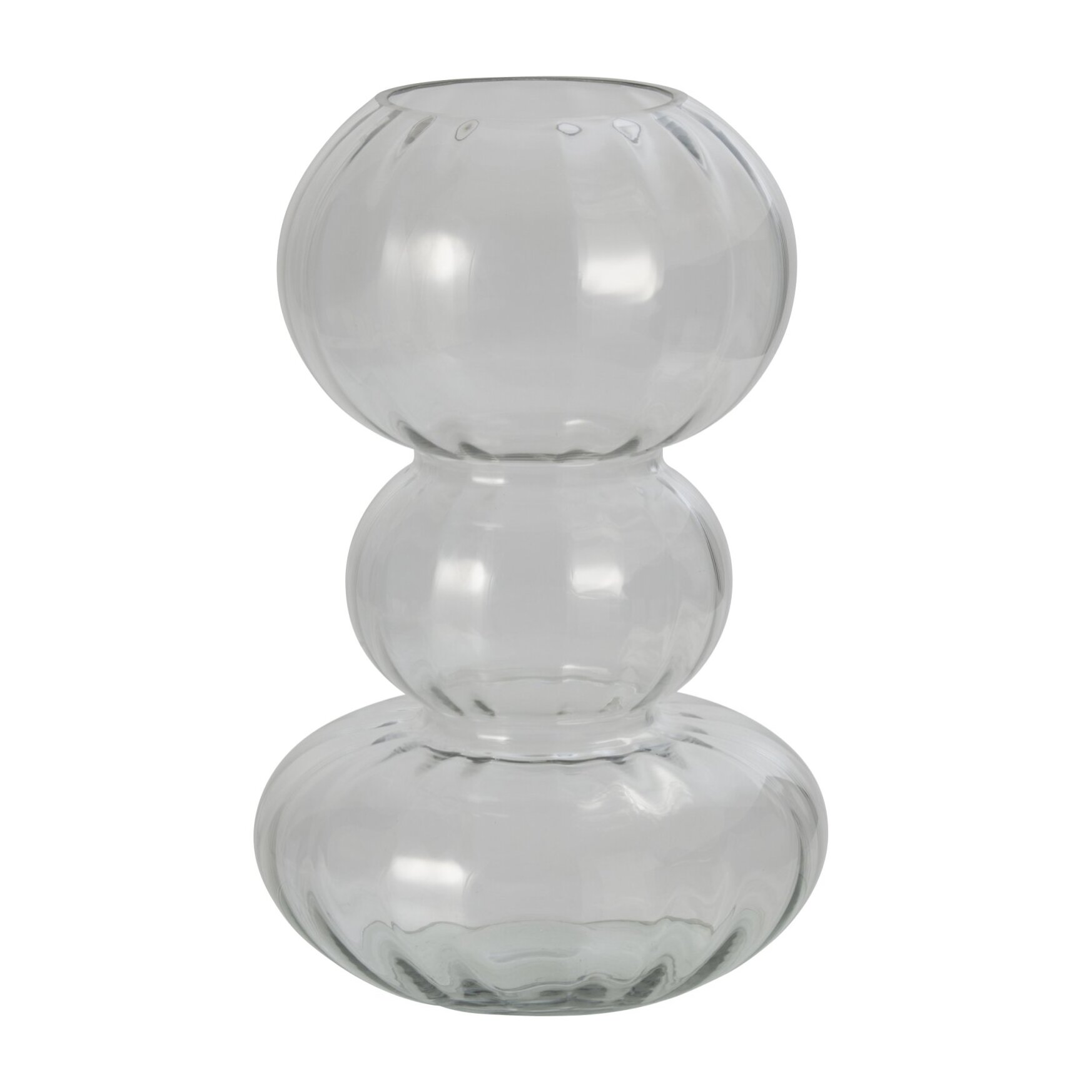J-Line Vase Bulle Rond Verre Transparent Large