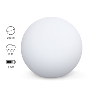 Boule LED 30cm – Sphère décorative lumineuse. Ø30cm. blanc chaud. commande à distance