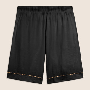 Pantaloni corti wide leg in tessuto crinkle