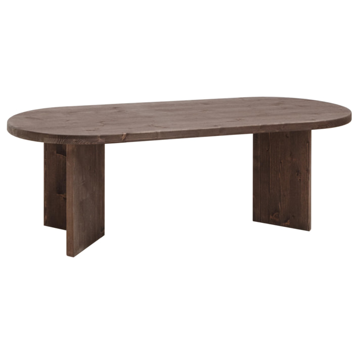 Mesa de comedor de madera maciza en tono nogal de varias medidas