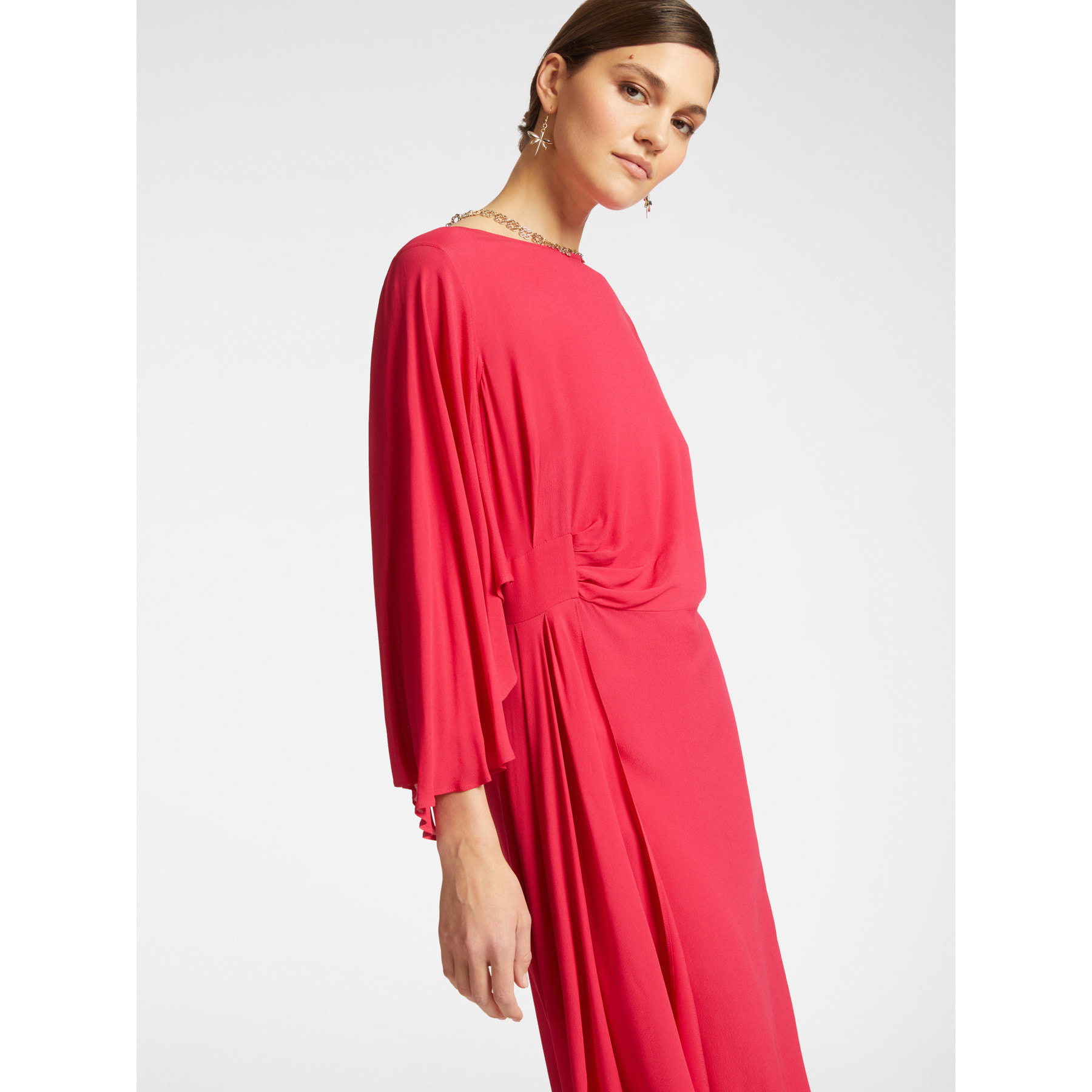 Elena Mirò - Vestido elegante con drapeados - Rojo