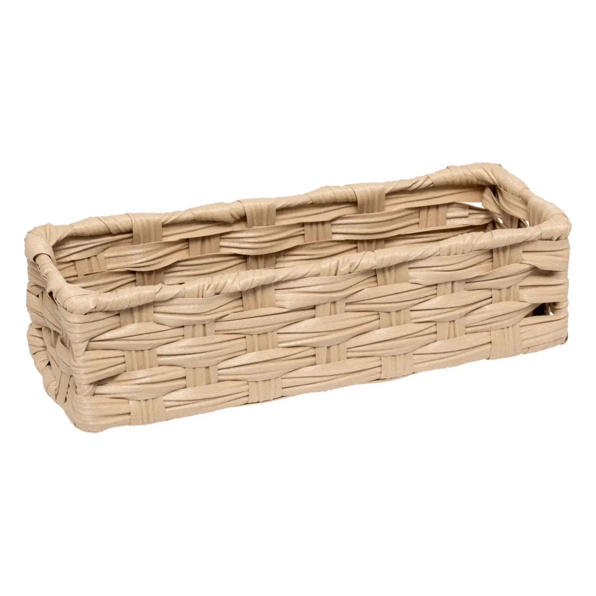 3 paniers "Tresse" beige