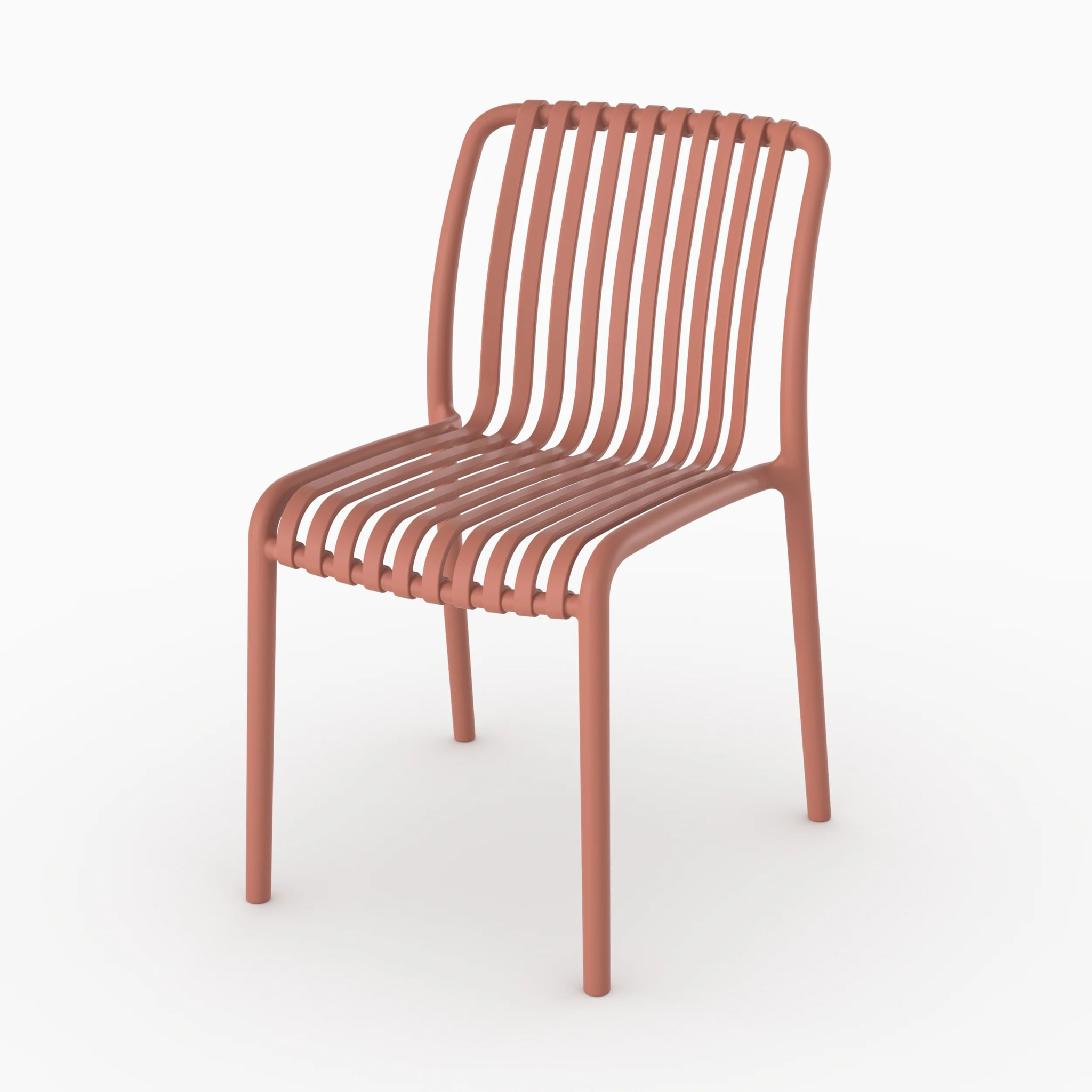 Lot de 2 chaises de jardin empilables en plastique terracotta - Duli