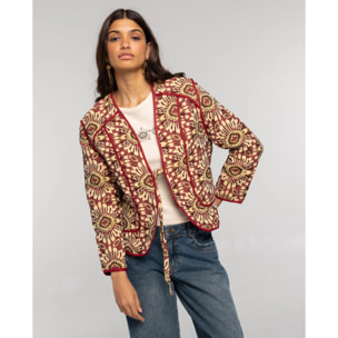 Chaqueta acolchada de mujer con estampado