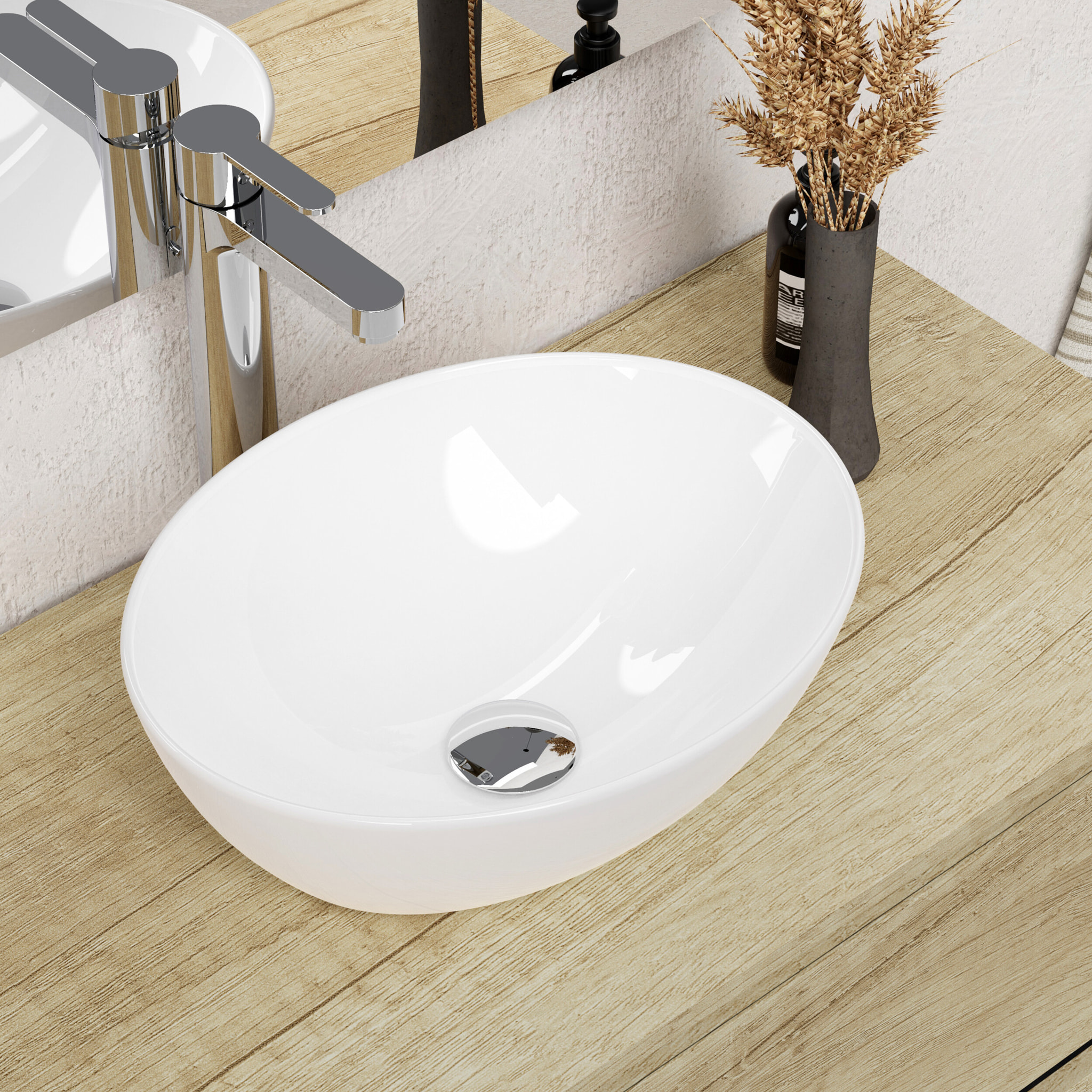 Ensemble de salle de bains LILY SE, Alday, 60 cm, Nature.