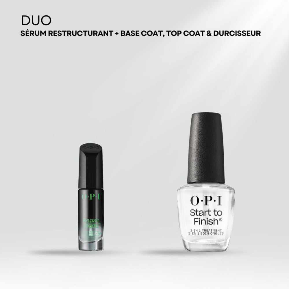 Duo Base Coat, Top Coat et Durcisseur - 15ml Repair Mode - Sérum Restructurant pour les ongles fragiles et endommagés - 9 ml