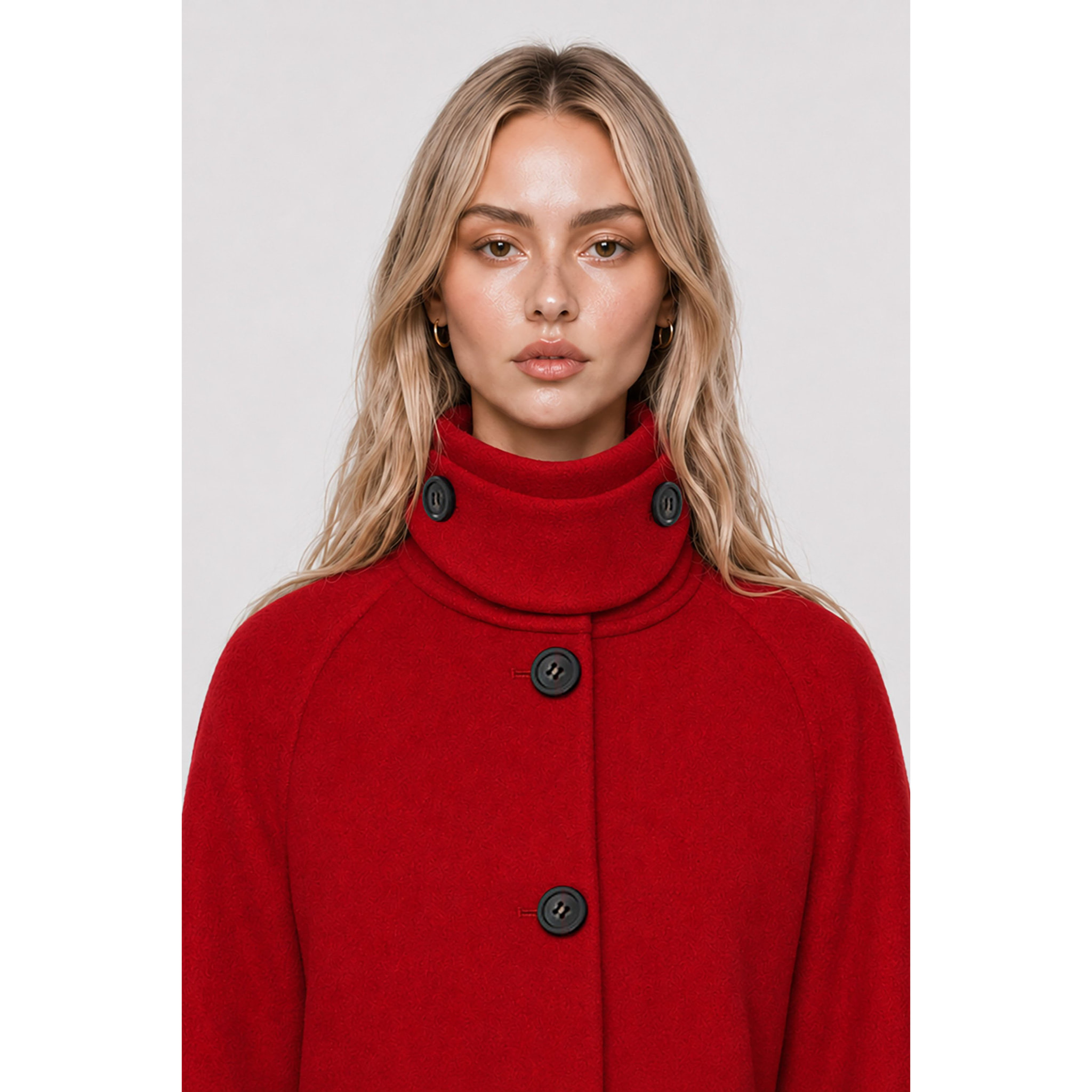 Kocca - Cappotto da donna in lana con collo alto e bottoni Donna