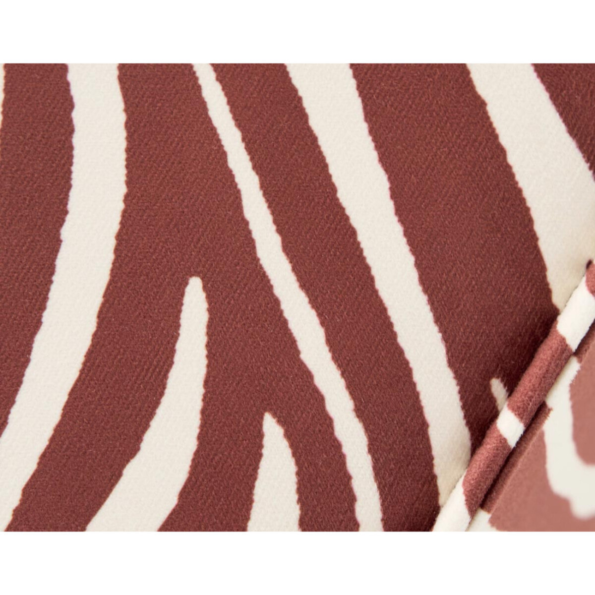 Arty - pouf zèbre en velours - Marron / Blanc
