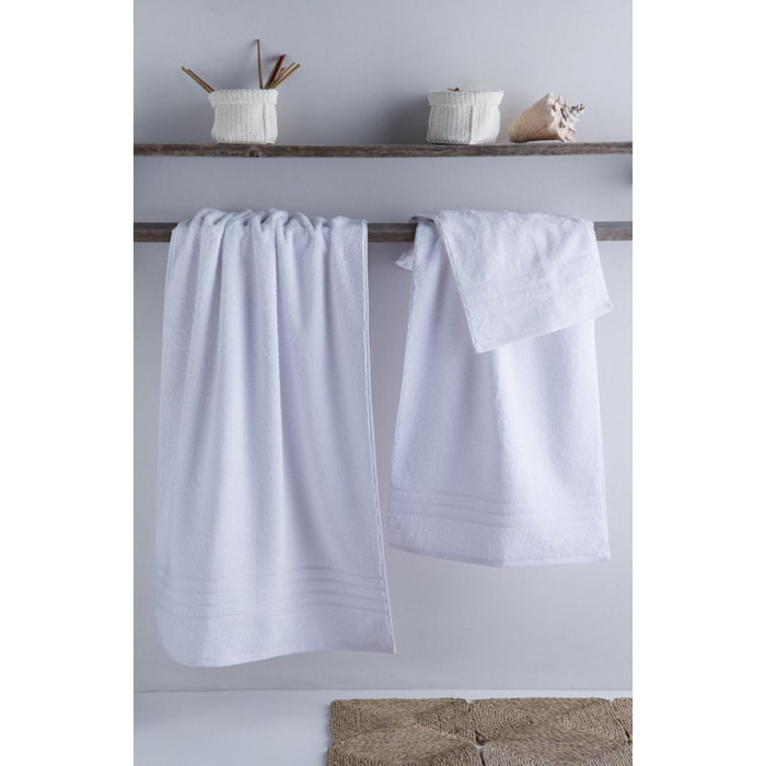Set de 3 serviettes en coton 700 gr/m2 couleur Blanc