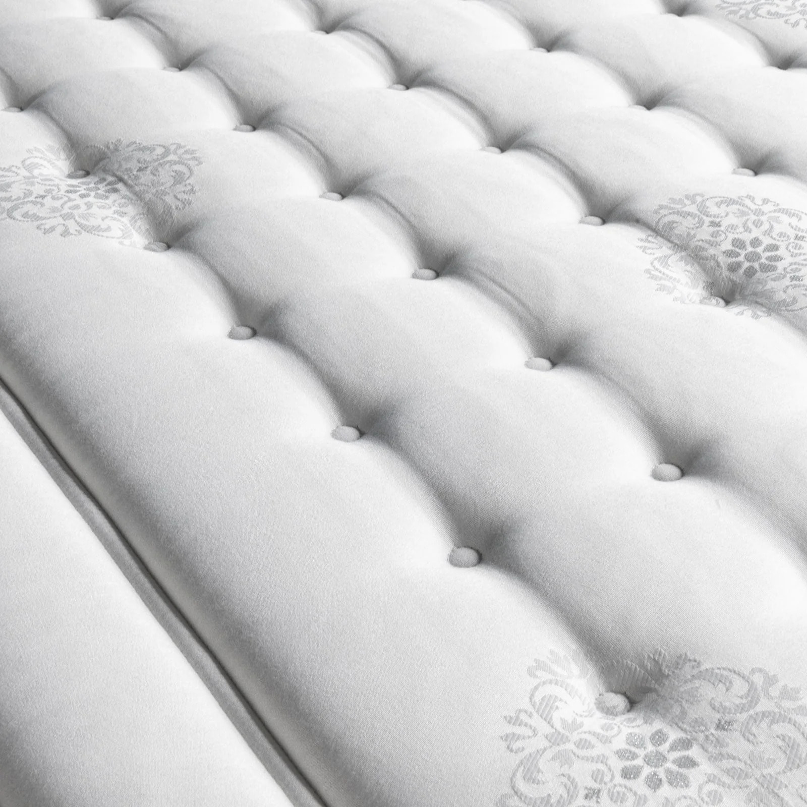 Ensemble matelas Bali & sommier Cancun| 33 cm | Mémoire de forme, gel et ressorts ensachés | Cadre à lattes | Tissu | Gris clair