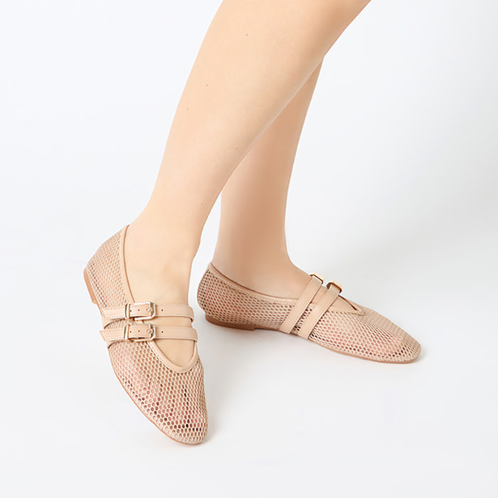 Ballerine donna beige traforate