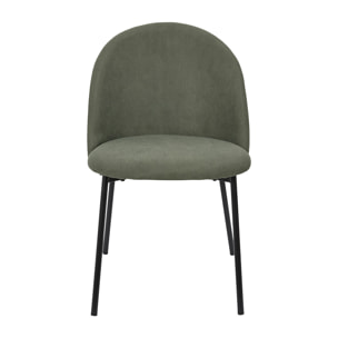 Lot de 4 Chaises - HOME DECO FACTORY - Jules - Côtelé - Vert