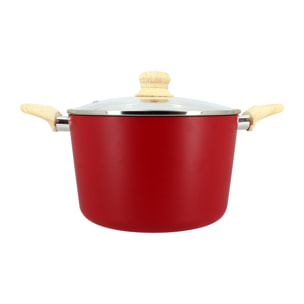 Faitout en revêtement céramique 24cm rouge - tous feux COLORAMA