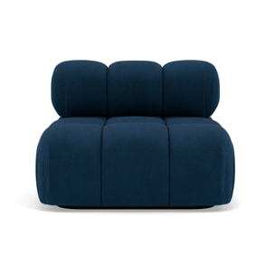Ruby - module d'assise sans accoudoirs en velours texturé - Bleu