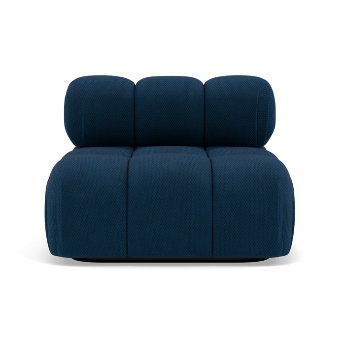 Ruby - module d'assise sans accoudoirs en velours texturé - Bleu