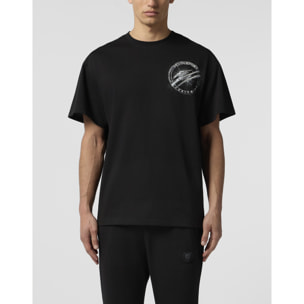 PLEIN SPORT Round Neck T-Shirt Chrome Scratch Edition