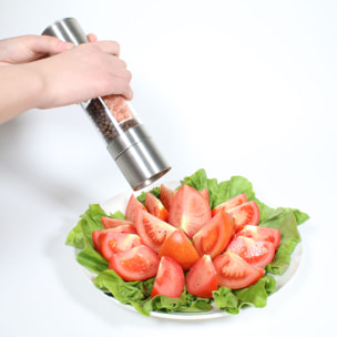 Moulin à Poivre et Sel - COOK CONCEPT - Manuel - Acier Inoxydable - Noir et Argent