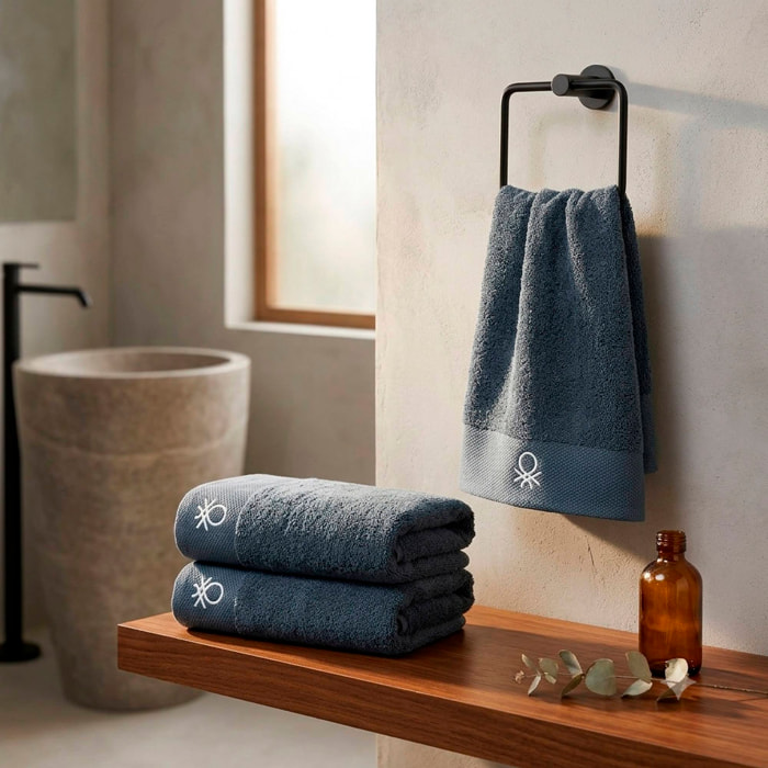 Juego de 3 toallas de baño 50x90cm, gris oscuro