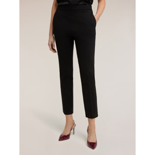 Motivi - Pantalones regulares en punto milano - Negro