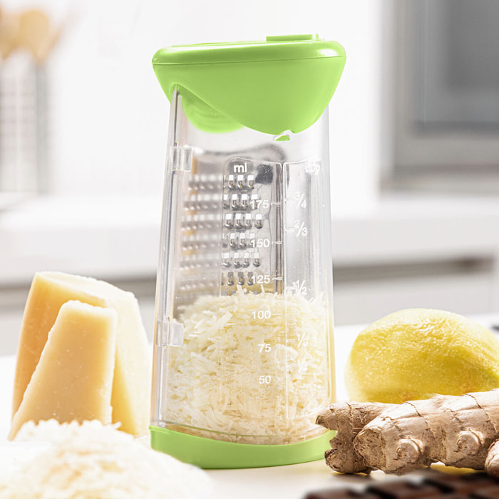 Grattugia con Contenitore e Coperchio Dispenser 3 in 1 Cheezy InnovaGoods