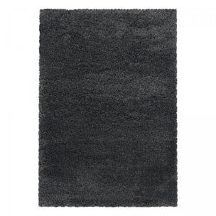 Tapis longs poils shaggy tissé motif uni TENI