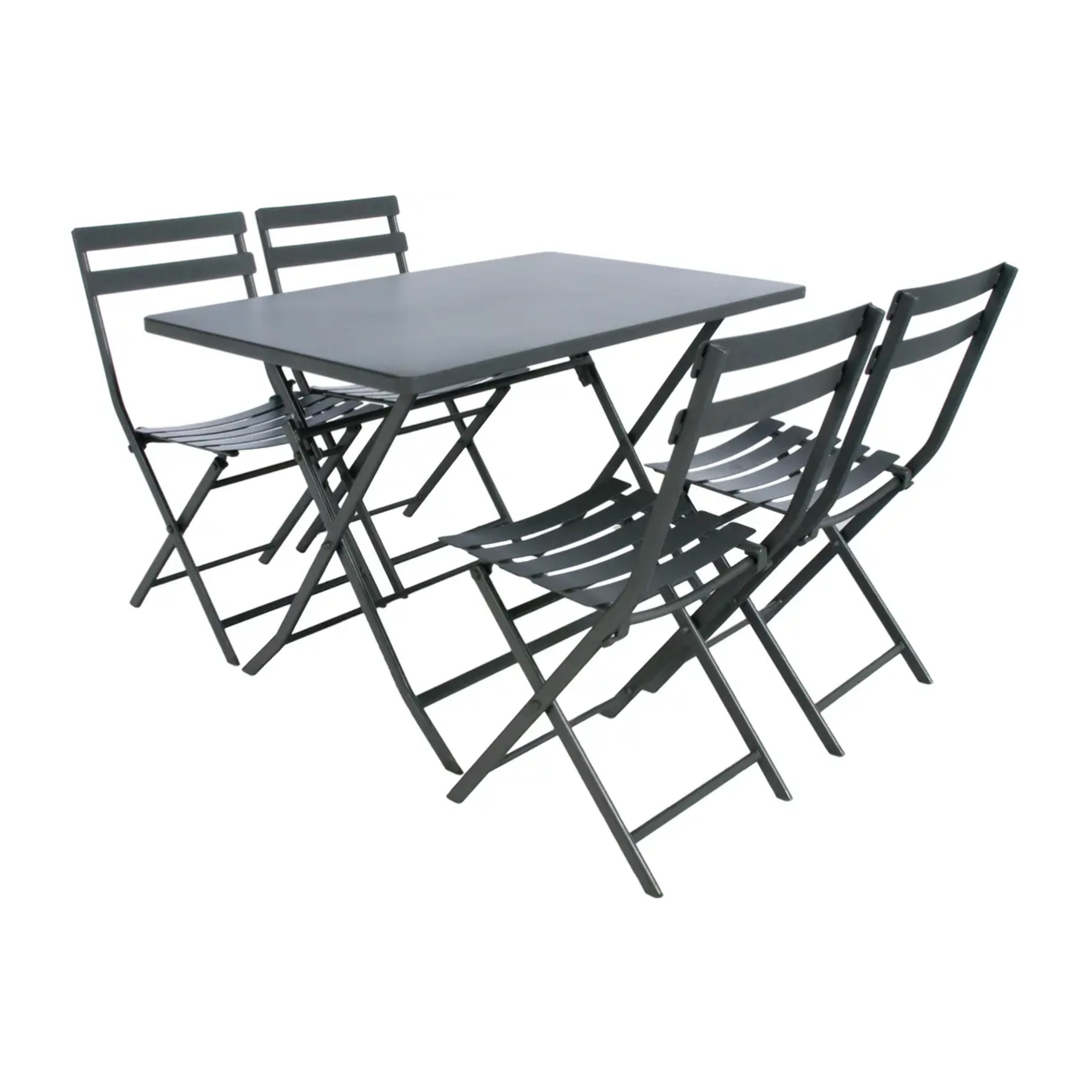 Table de jardin pliante rectangulaire "Greensboro" graphite 4 places en métal