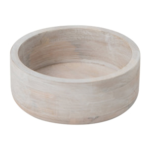 J-Line Bol rond - bois de manguier - blanc - medium