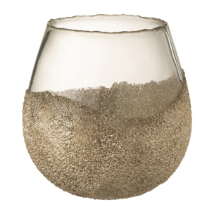 J-Line bougeoir 1/2 Perles Rond - verre - or - medium