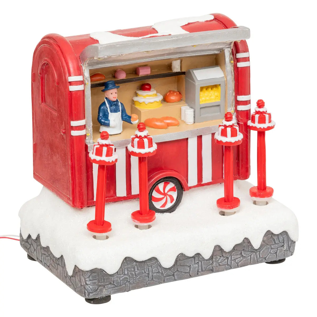 Village lumineux stand gâteau 8 LED musical