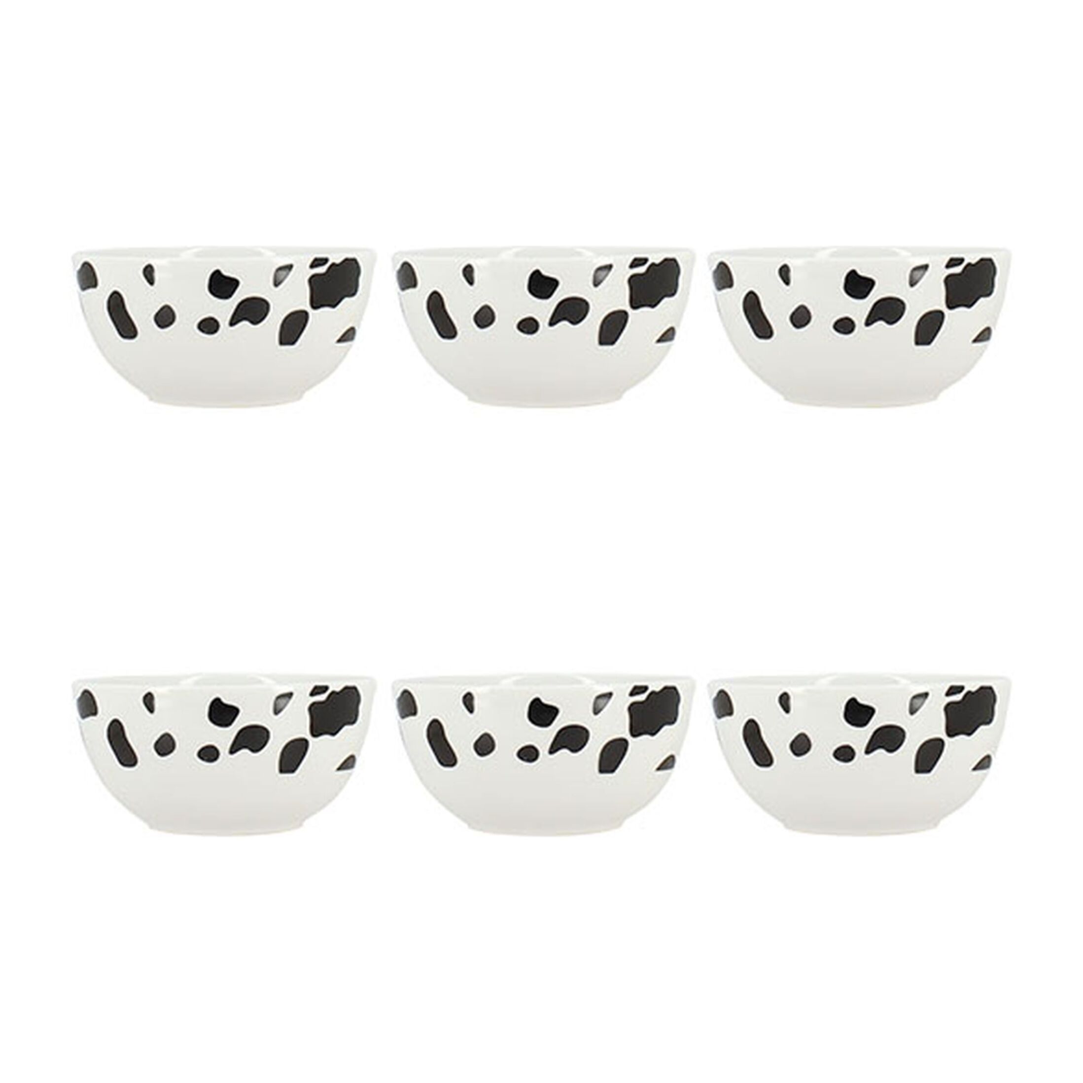 Lot de 6 bols 35cl en porcelaine à motif vache ANIMALS