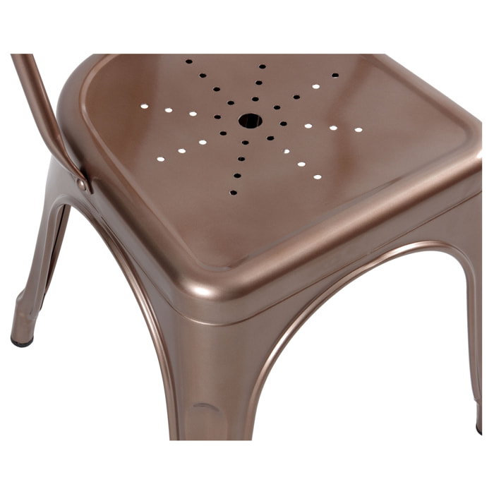 Lot de 2 chaises en métal cuivre - Indus