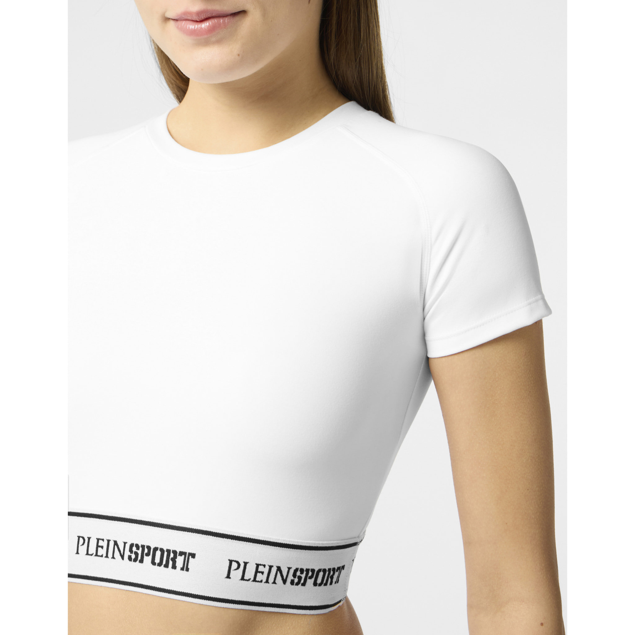 PLEIN SPORT Fleece Cropped T-Shirt